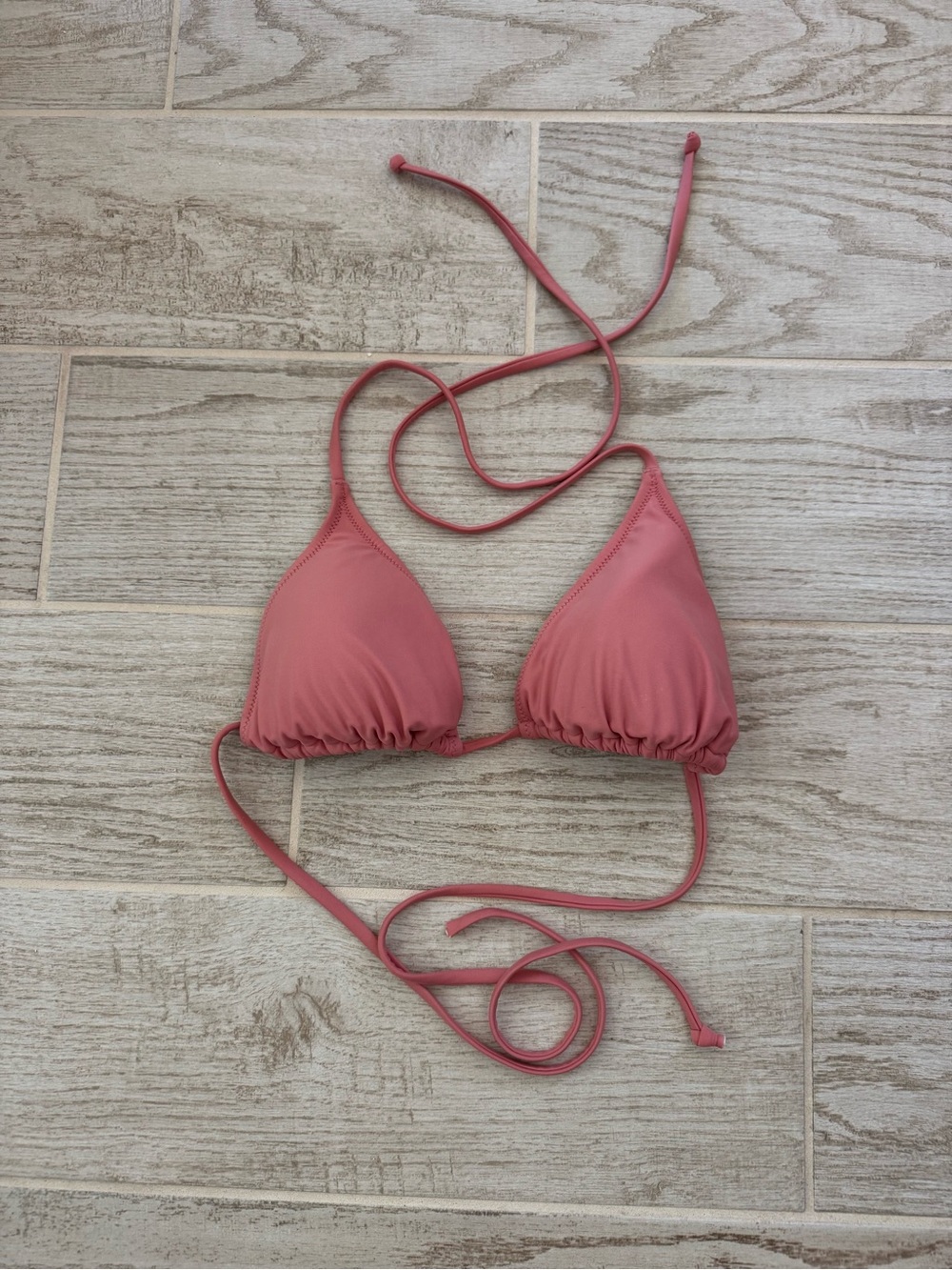 J. Crew Dusty Rose Triangle Bikini Top